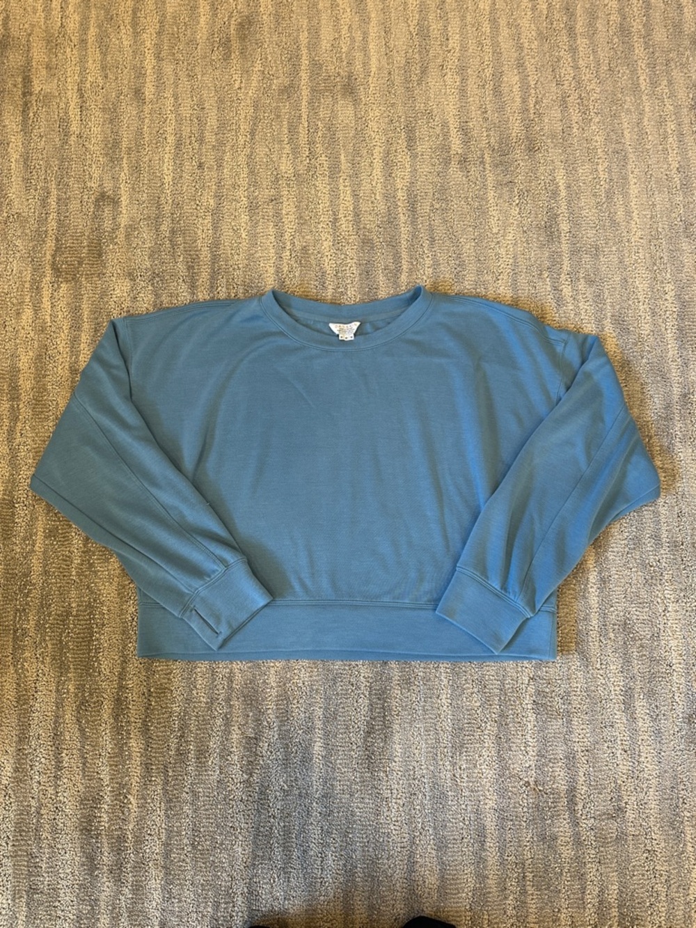 Danskin Crewneck Crop Sweater in Slate Blue-Grey